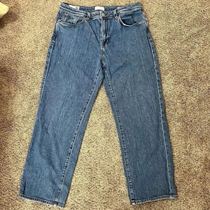 Selected Homme Mens Jeans 36 X 34 Indigo Med Blue Wide Kobe Vintage Wash RIM-AFO